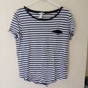 H&M Basics Striped Pocket Tee